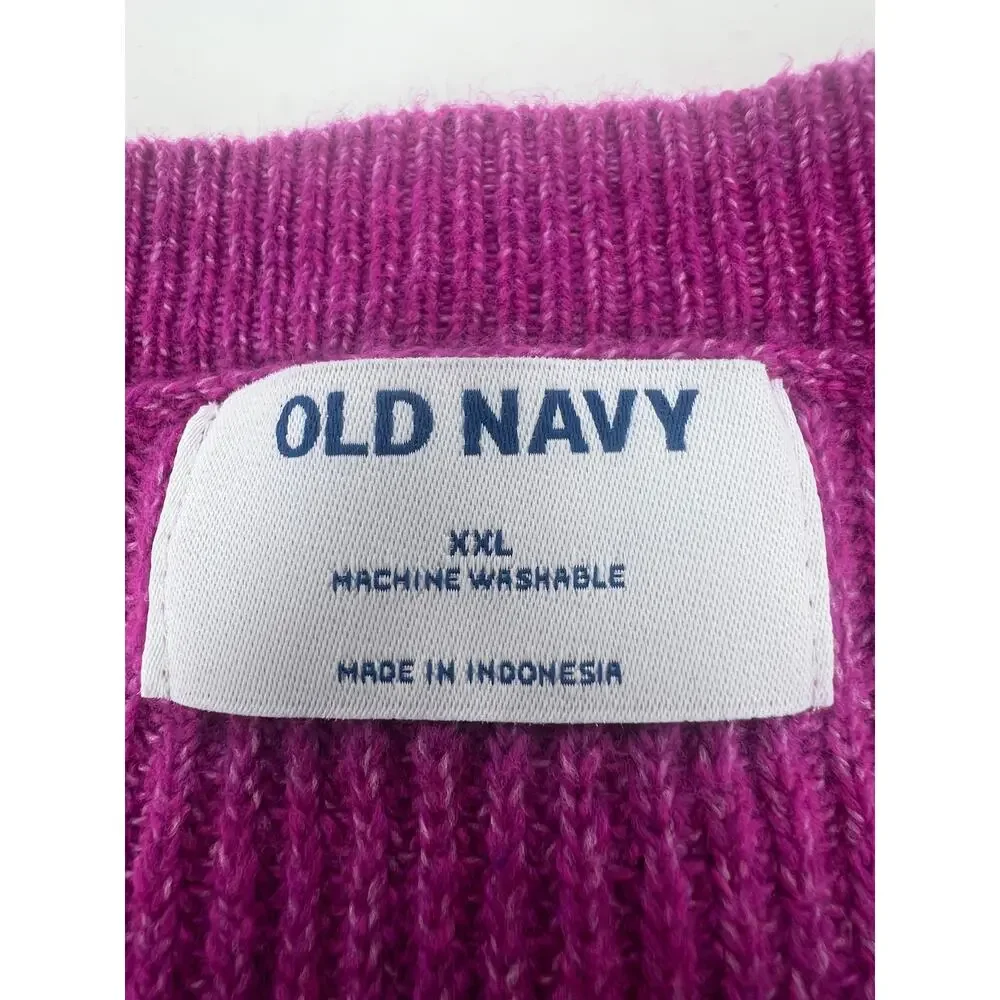 Old Navy Womens V Neck Fuchsia Sweater Size XXL New With Tags